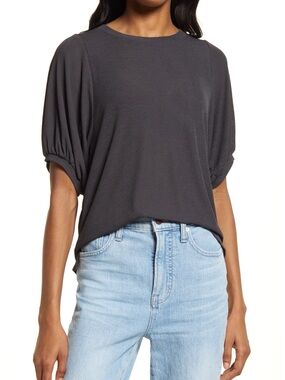 MADEWELL Eastover Bubble Sleeve Shirt Top Size S